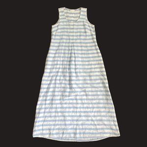 J.jill "love linen" long tank striped maxi tank‎ dress XS Perfect Love +pockets